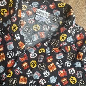 Disney Parks Route 66 Shirt Button-Up Black Road Sign Camp Collar ShortSleeve XL
